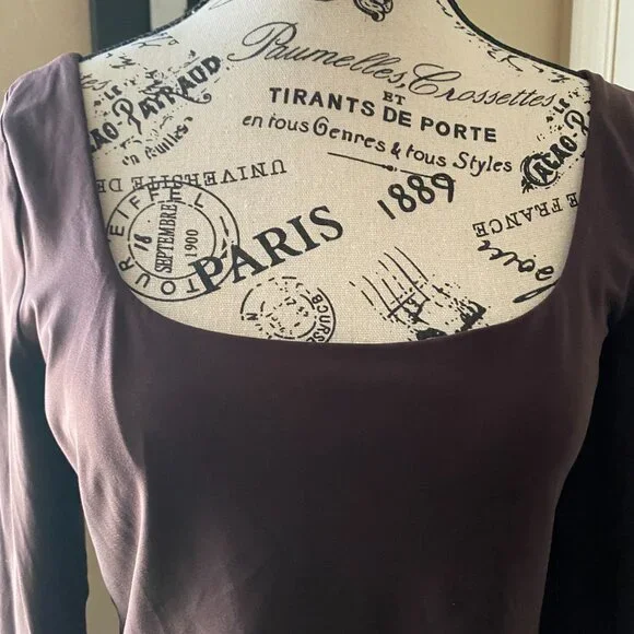 Lululemon Nulu Square Neck Long Sleeve Bodysuit Brown - Sz Large - Picture 4 of 15